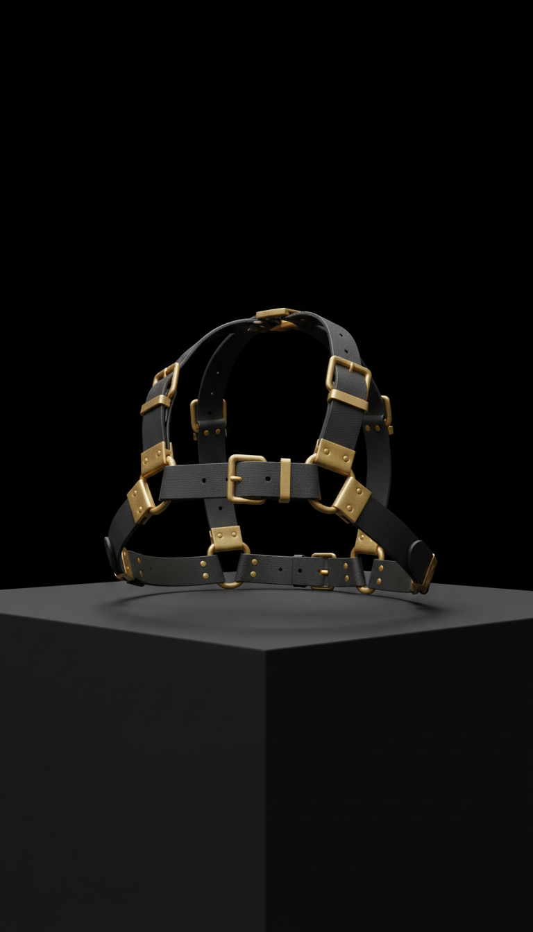 Leather Harness with Brushed Gold Hardware