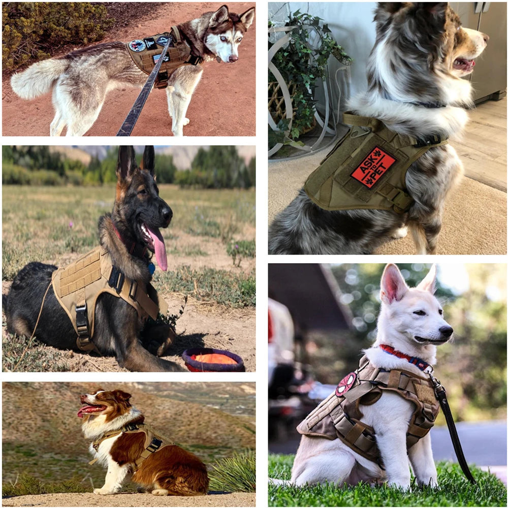 Large Dog Harness K9 Training Vest Military Tactical Medium Dog Harnesses