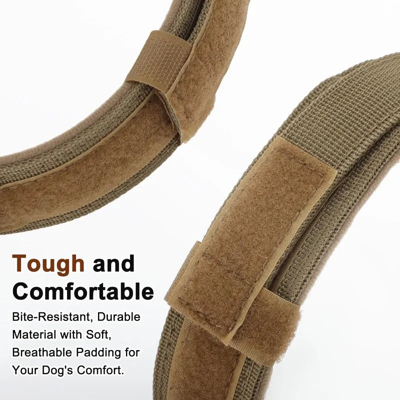 Waterproof dog Collar with Control Handle, Alloy Buckle And AirTag Case.