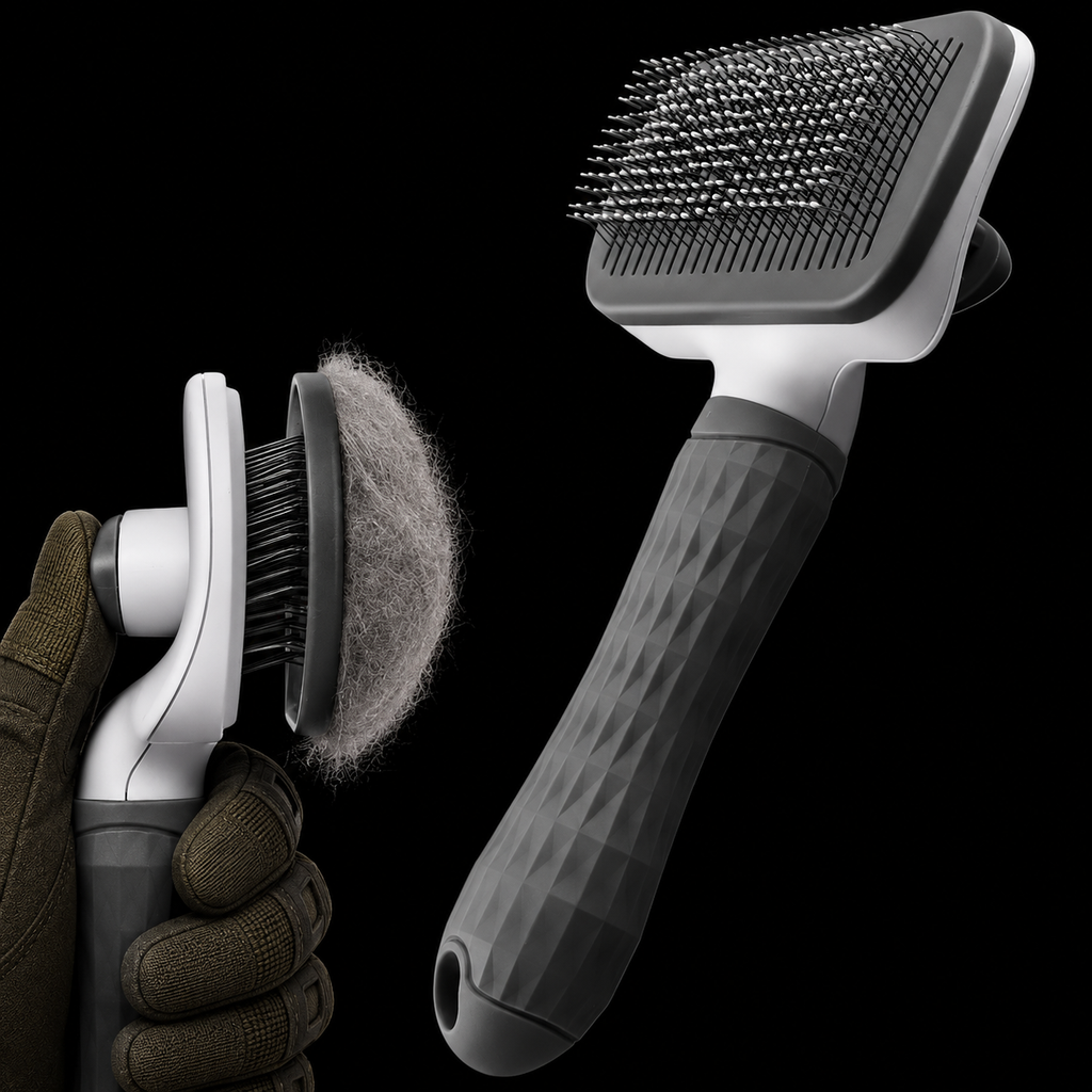 Easy Clean TACTICAL Brush For De Shedding Dog's.