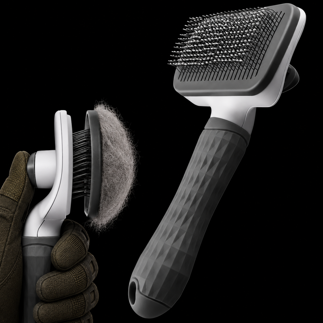 Easy Clean TACTICAL Brush For De Shedding Dog's.